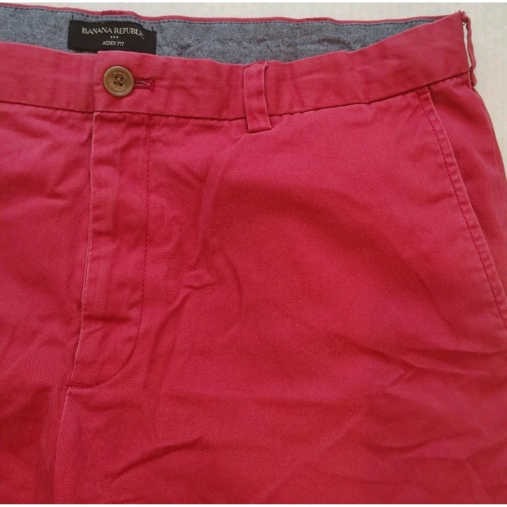 Banana Republic Pants Mens 38x32 Aiden Chino‎ Fit Salmon Pink Cotton A4
